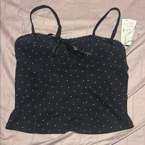 Women's Black Polka Dot Top
